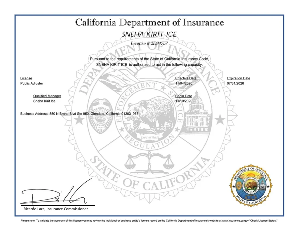 Public adjuster license